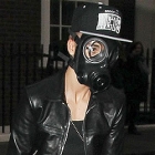 Justin Bieber takes Gas Mask