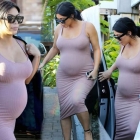 Kim Kardashian hugging dress